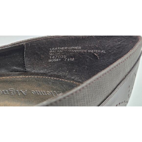 Etienne Aigner Wmn 7.5 Bossy Dark Brown Leather Peep Toe Mary Jane Pump Heels - Picture 7 of 9